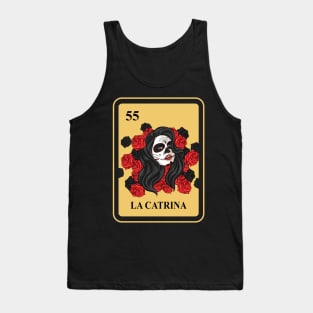 Mexican LA Catrina lottery traditional Bingo Card Tank Top